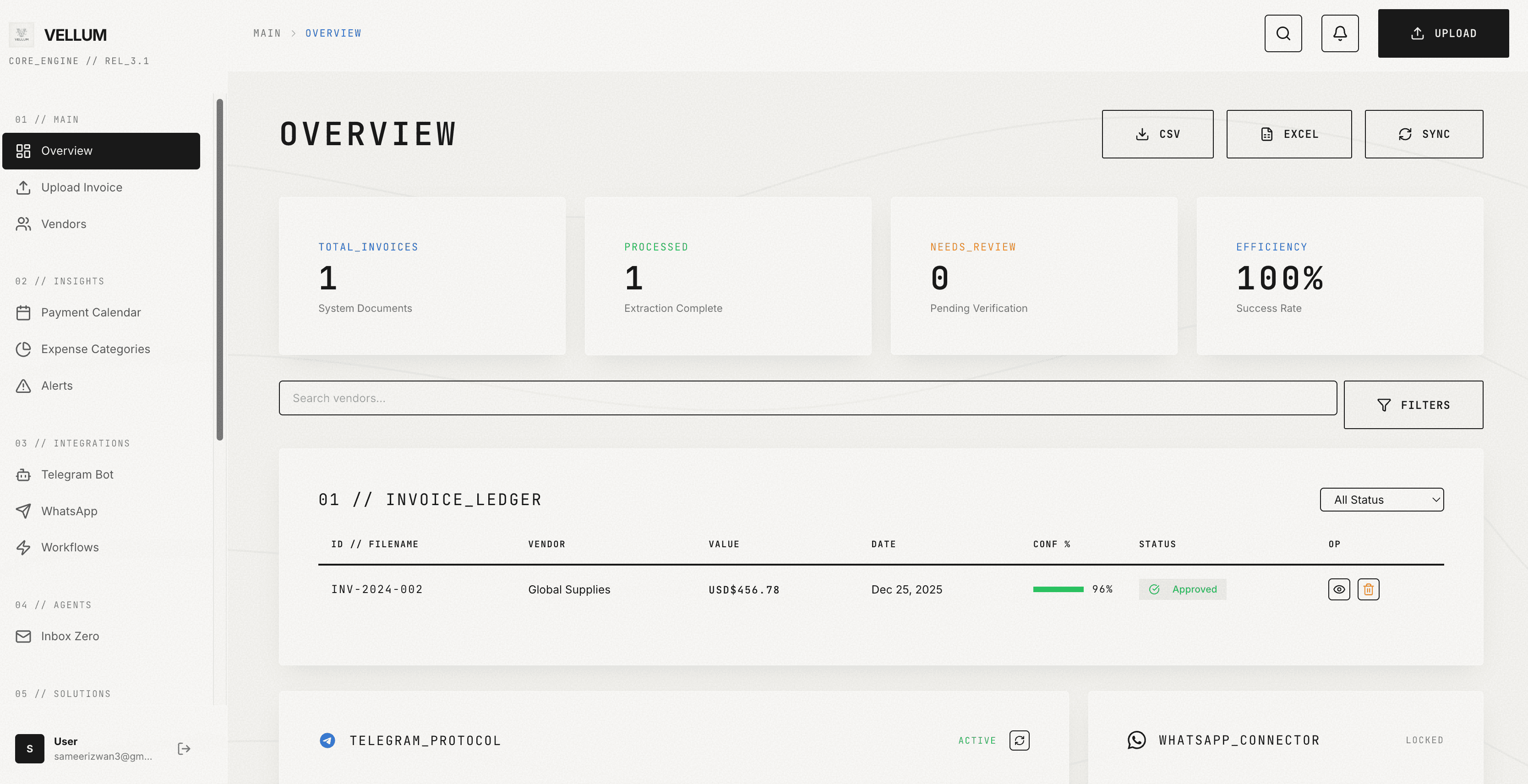 Invoice Processing Interface